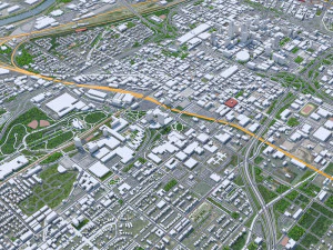 Kansas downtown City Missouri USA 10km 3D Model
