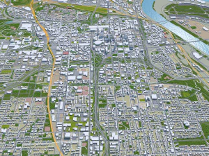 Kansas downtown City Missouri USA 10km 3D Model