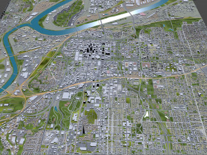 Kansas downtown City Missouri USA 10km Modelo 3D