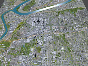 Kansas downtown City Missouri USA 10km 3D Model