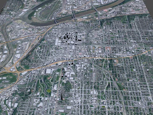 Kansas downtown City Missouri USA 10km 3D Model