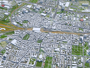 Katowice downtown city Poland 8km 3D Model