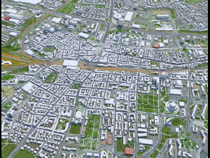 Katowice downtown city Poland 8km 3D Model