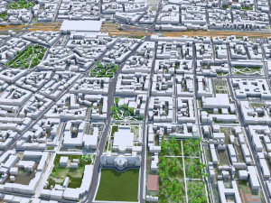 Katowice downtown city Poland 8km 3D Model