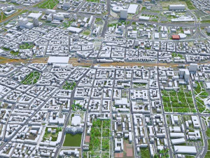 Katowice downtown city Poland 8km 3D Model