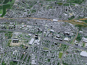Katowice downtown city Poland 8km 3D Model