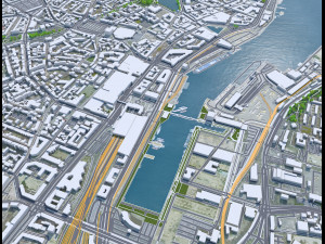 Kiel downtown city Germany 8km Modelo 3D