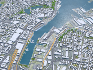 Kiel downtown city Germany 8km Modelo 3D