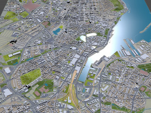 Kiel downtown city Germany 8km Modelo 3D