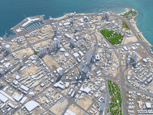 Kuwait downtown city 25km 3D Model