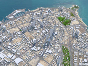 Cidade do centro do Kuwait 25 km Modelo 3D