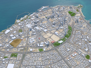 Kuwait downtown city 25km Modelo 3D