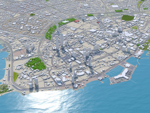 Kuwait downtown city 25km Modelo 3D