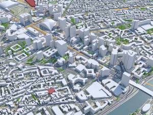 La Defense downtown city France 10km 3D Model