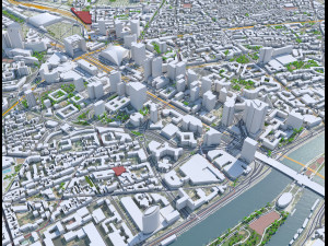 La Defense downtown city France 10km 3D 모델