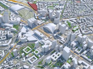 La Defense downtown city France 10km 3D 모델