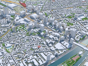 La Defense downtown city France 10km 3D 모델