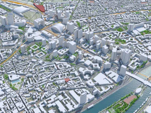 La Defense downtown city France 10km 3D Model