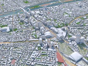 La Defense downtown city France 10km 3D 모델