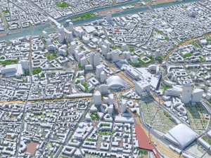 La Defense downtown city France 10km 3D Model
