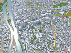 La Defense downtown city France 10km 3D 모델