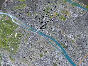 La Defense downtown city France 10km 3D Model