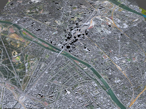 La Defense downtown city France 10km 3D 모델