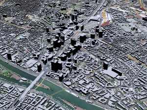 La Defense downtown city France 10km 3D Model