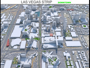 Las Vegas downtown city Nevada USA 10km 3D Model