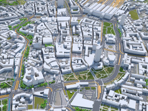 Leipzig downtown city Germany 6km 3D 模型