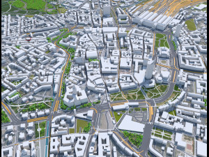 Leipzig downtown city Germany 6km 3D 模型