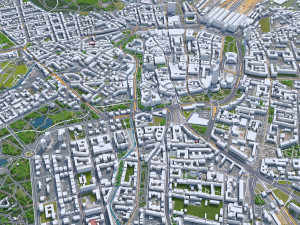 Leipzig downtown city Germany 6km 3D 模型