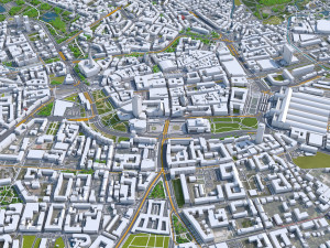Leipzig downtown city Germany 6km 3D 模型