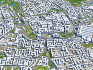 Leipzig downtown city Germany 6km 3D 模型