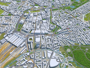Leipzig downtown city Germany 6km 3D 模型