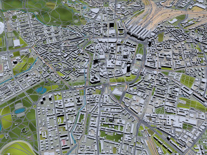 Leipzig downtown city Germany 6km 3D 模型