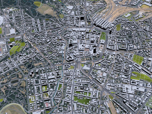 Leipzig downtown city Germany 6km 3D 模型