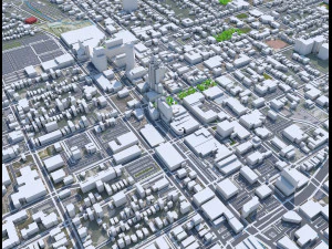 Lexington downtown city Kentucky USA 5km 3D Model