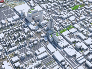 Lexington downtown city Kentucky USA 5km 3D Model