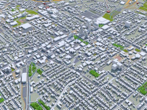 Lexington downtown city Kentucky USA 5km 3D Model