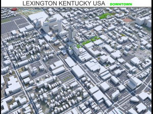 Lexington downtown city Kentucky USA 5km 3D Model