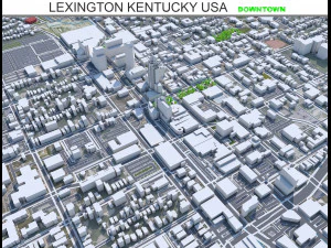 Il centro di Lexington, Kentucky, Stati Uniti, è a 5 km Modello 3D