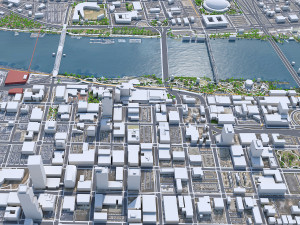 Little Rock downtown city Arkansas USA 6km Modelo 3D
