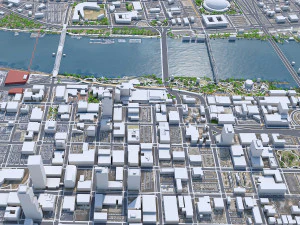 Little Rock downtown city Arkansas USA 6km 3D Model