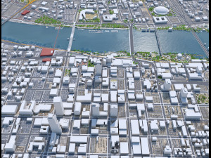 Little Rock downtown city Arkansas USA 6km Modelo 3D