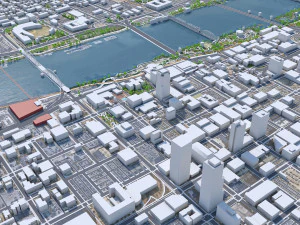 Little Rock downtown city Arkansas USA 6km 3D Model