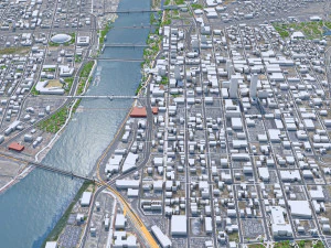 Little Rock downtown city Arkansas USA 6km 3D Model