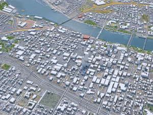 Little Rock downtown city Arkansas USA 6km 3D Model