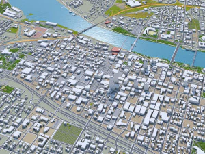 Little Rock downtown city Arkansas USA 6km 3D Model