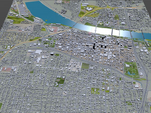 Little Rock downtown city Arkansas USA 6km Modelo 3D